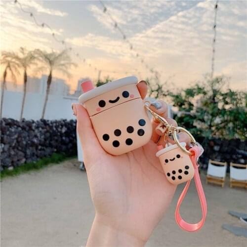 3D Boba Tea Silicone Case for Apple Airpods 3/2/1 Case Bluetooth earphone protective cover for Air pods Pro Cases soft capa