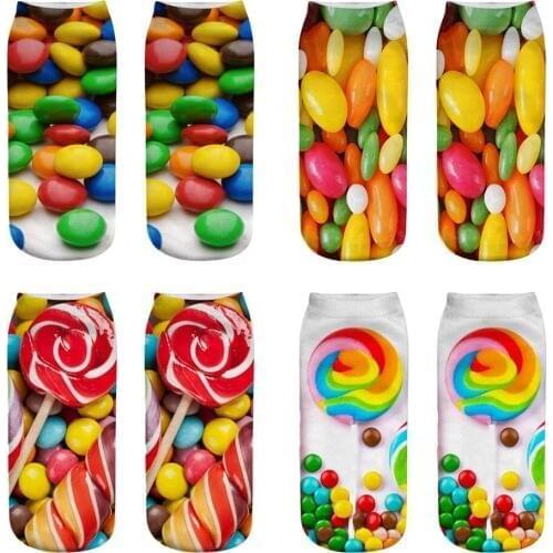 Sweet 3-D printing socks, lollipop 3-D printing socks, a variety of styles can be selected, cute and bright