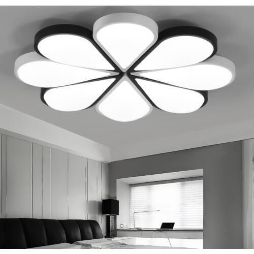 Flower shape Led Ceiling Lights Acrylic Iron Ceiling Lighting Fixtures Simple White Black Lampara De Techo Bedroom Plafonnier