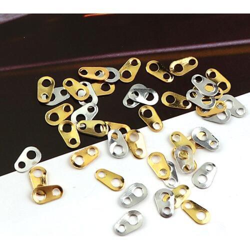 7mm Vintage Metal Spring Fastener Two Holes Double Crane Connector Buckle DIY Bracelet Necklace Connectors Jewelry Findings