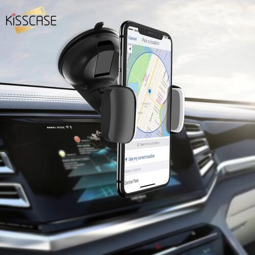 KISSCASE High Quality Car Phone Holder 360 Degrees Universal Smartphone Car Holder Adjustable Phone Mounting Suction Cup Holder