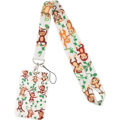YA199 Monkey Lanyard For Keys Mobile Phone Hang Rope Keycord USB ID Card Badge Holder Keychain DIY Lanyards