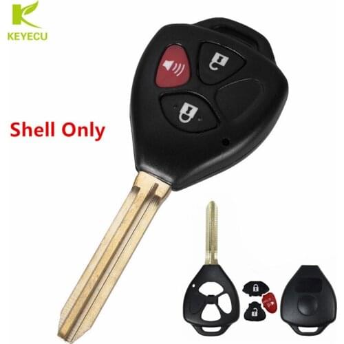 KEYECU Replacement Uncut Remote Key Shell Case Fob 3 Buttons For Toyota RAV4 Yaris Venza Scion tC/xA/xB/xC