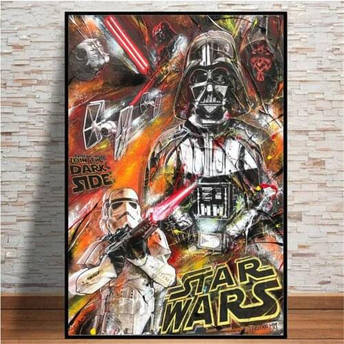 Star Wars Dark Side Soldier Graffiti Art Canvas Painting On Wall Art Prints Classic Movie Poster Picture For Living Room Decor