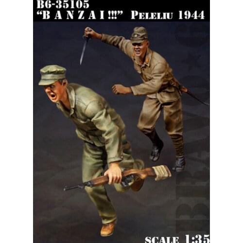 1/35 Banzai!!! Peleliu-1944, Resin Model Soldier GK, Military theme of WW2, Unassembled and unpainted kit