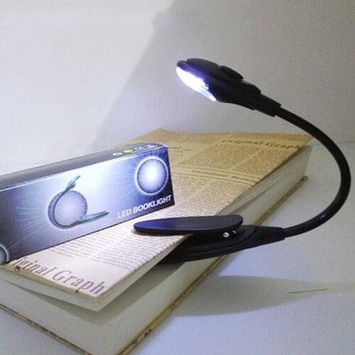 1PC Mini Flexible Clip-On Bright Book Light Laptop LED Book Reading Light Portable Travel Outdoor Reading Lights for Children