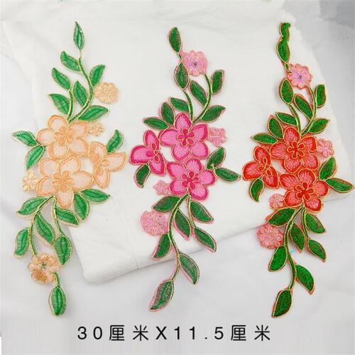1Pc Mesh Guipure Embroidery Orchid Cloth Stickers Wedding Dress Performance Dance Clothes Lace Accessories diy Material Patch