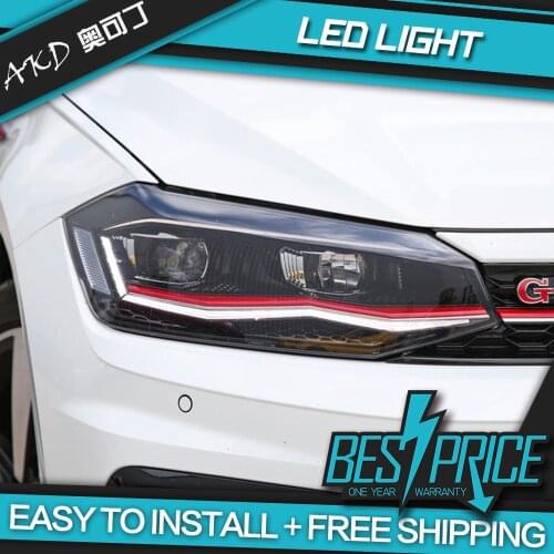 2 pcs Car Styling for VW Polo Headlights 2019-2020 New Polo LED Headlight DRL Head Lamp Low Beam High Beam ALL LED