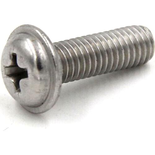 50pc/lot M2 M2.5 DIN967 304Stainless Steel PWM Cross Phillips Pan Round Truss Head With Washer Padded Collar Screw Bolt