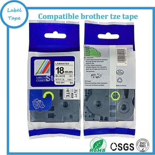 20pcs Compatible brother TZE241 black on white 18mm with Free shipping