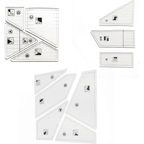 3/4/5pcs Quilting Template Set Acrylic Square Sewing Ruler Template Kits Patchwork Machine Ruler Patchwork Sewing Kit