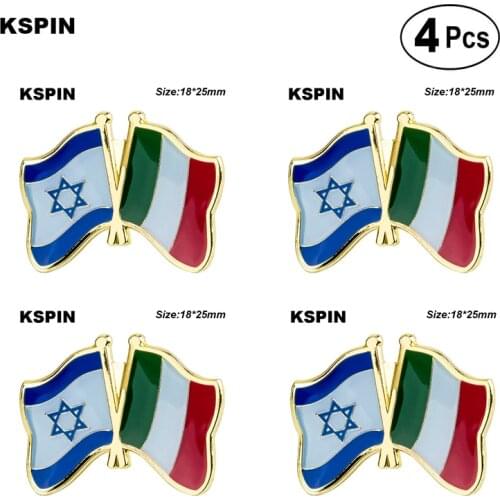Israel Italy Flag Pin Lapel Pin Badge Brooch Icons 4pcs