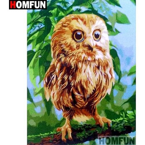 HOMFUN Full Square/Round Drill 5D DIY Diamond Painting "Cartoon owl" Embroidery Cross Stitch 3D Home Decor A10651