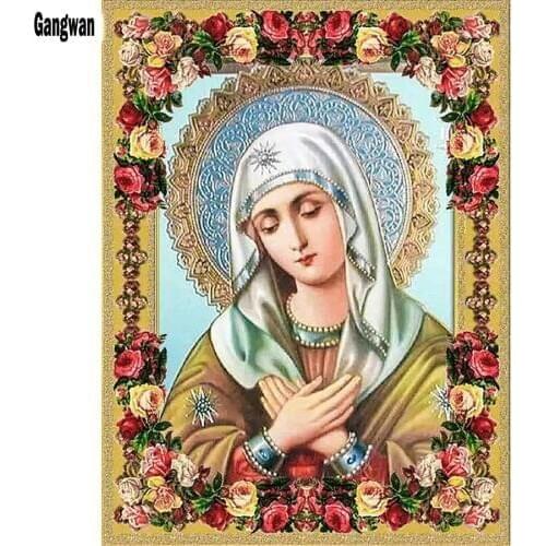 5D DIY Full Square round drill Diamond Painting Madonna Religious Notre Embroidery Cross Stitch Rhinestone Mosaic Home Decor art