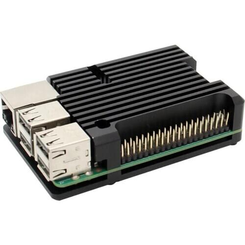 Raspberry Pi 4/3 Aluminum Case with Dual Cooling Fan Metal Shell Black Enclosure for RPI Raspberry Pi 4B/3B/3B