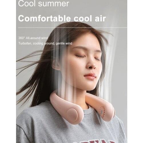 Mini Neck Fan Portable Bladeless USB Rechargeable Utdoor Ventilador 4000 mAh 18 Hours Mute Sports Fans
