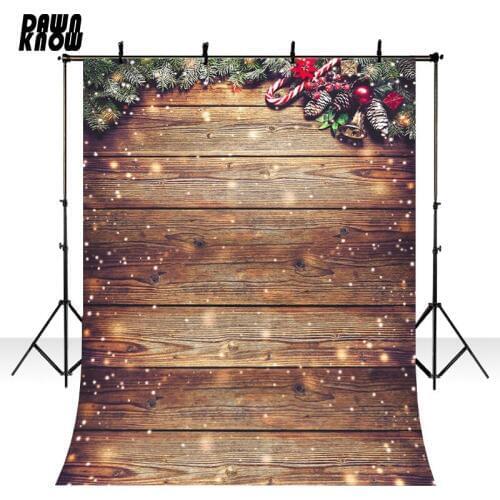 DAWNKNOW Merry Christmas Background Fotografia Wood Floor Photography Backdrop Children Baby Photocall Photo Studio lv1087