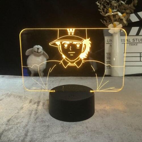 Anime Captain Tsubasa Figure Genzo Wakabayashi Led Night Light for Home Room Decoration Football Fans Kids Gift Table 3d Lamp