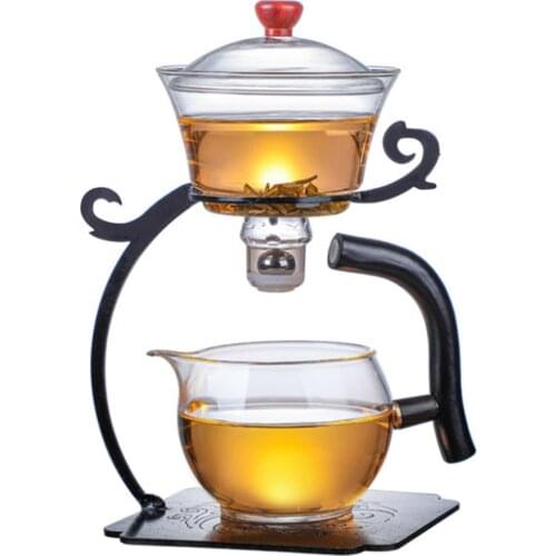 Creative Glass Teapot Heat-Resistant Borosilicate Glass Teapot Turkish Drip Pot For Tea Coffee Make Automatic Teapot Cup