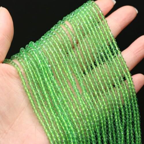 Small Beads Green Round Natural Semi-Precious Stone Spinel For Jewelry Making Necklace DIY Bracelet Fine Holiday Gift 3mm