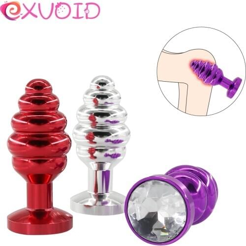 EXVOID Prostate Massager Anal Beads Sex Shop Sex Toys for Women Men Gay Diamond Butt Plug for Beginner Metal Anal Plug