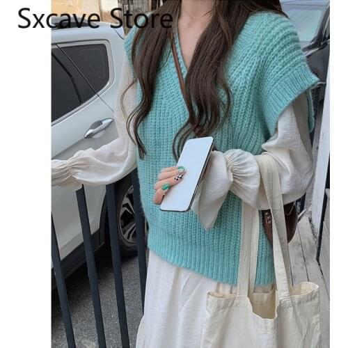 Sweet Fairy Midi Dress + Knit Sweater Vest 2 Piece Dress Set Women Outdoor Casual Korean Fashion Pure Color Elegant Dress Office
