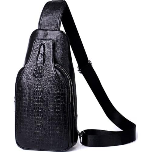 2021 Genuine Leather Multifunction Bag Anti-theft Shoulder Messenger Bags Mens Waterproof Short Trip Business Chest Bag Pack