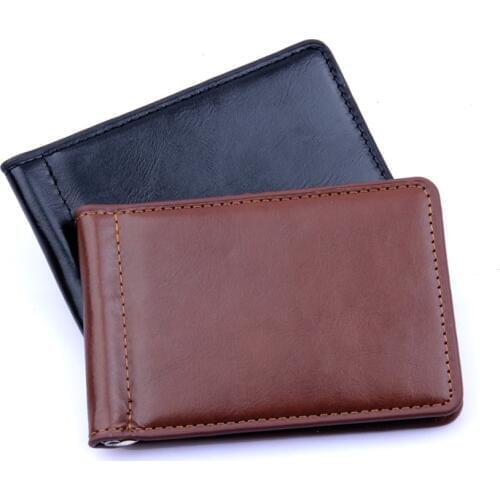 2018 Fashion Solid Pu Leather Men Money Clip Wallet Male Coin Zipper Purses with Designer Cash Holder Card Cases Billfolds Bag