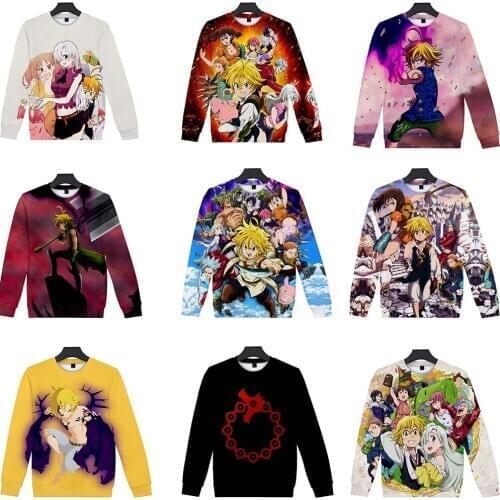 The Seven Deadly Sins Sweatshirt Hawk 3D Sweatshirt Men Women Anime Hoodies 3D Print Unisex Hip Hop Tops O Neck Pullover