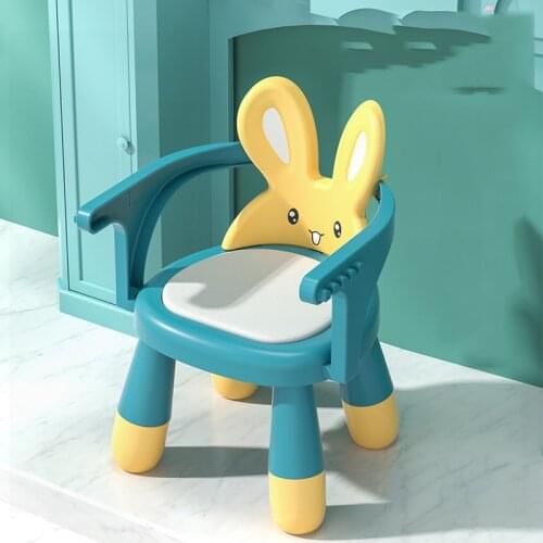 Non-Slip Children Plastic Chairs растущий стул для детей Cut Rabbit Poltrona Bambini Child Removable Dining стул