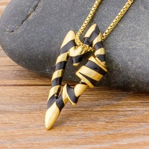 New Arrival Gold Color Chain Lock Hook Necklace Carabiner Spiral Screw Clasps Statement Necklace Copper Jewelry Gifts For Women