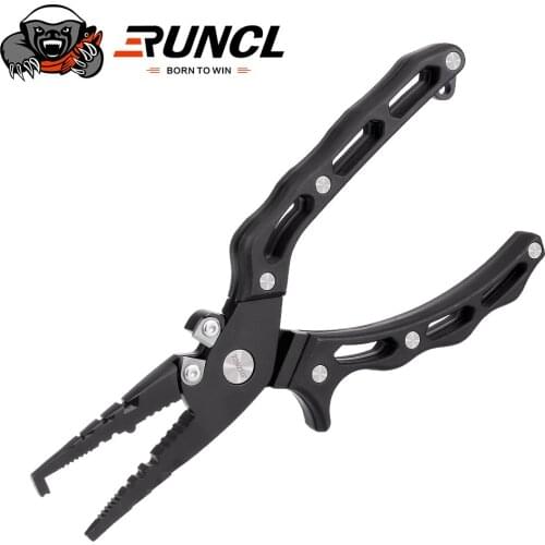 RUNCL 3Cr Stainless Steel Fishing Plier Scissor Braid Line Lure Multi-function Pliers Remover Tackle Tool Cutting Fish Use Tong