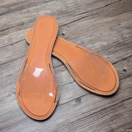 2020 summer EVA Women shoes crystal transparent upper comfortable short casual female slippers casual solid beach woman slides