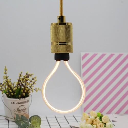 LED Light Bulb G95 AC85-265V 4W E27 Retro Lamp Vintage Tubular Circle Lamp Light Interior Bar Hotel Cafe Decoration Lights