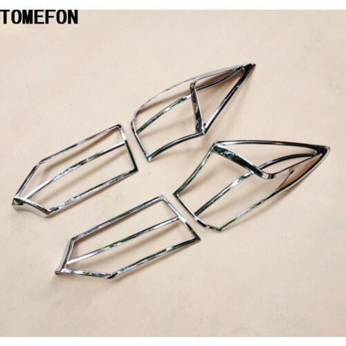 TOMEFON 4pcs For Toyota Corolla (E170) 2014 2015 ABS Chrome Auto Back Rear Tail Light Lamp Cover Trim Taillight Car Styling