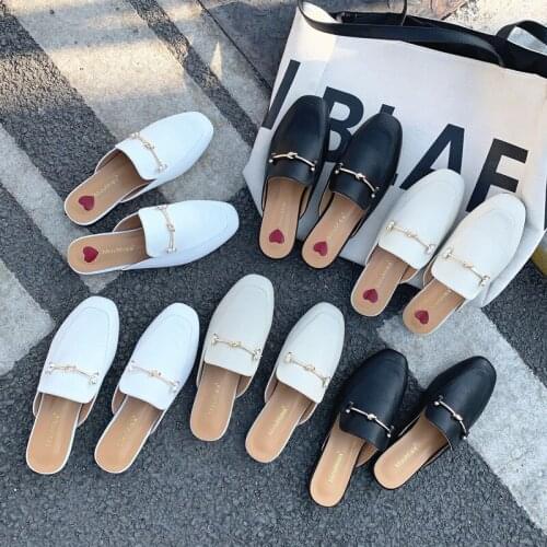 2021 Spring/Autumn Slides Woman Flat Shoes Woman Slippers Slip On Mules Flip Flops Size 35-41