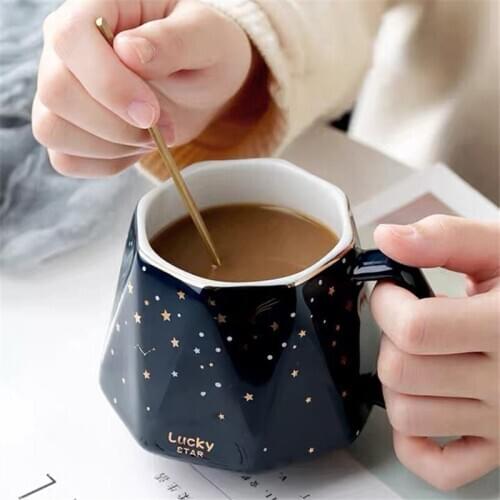 Starry Sky Ceramic Coffee Mug Simple Travel Tea Cup Nordic Kitchen Drinkware Office Milk Juice Mug Water Cup Gift