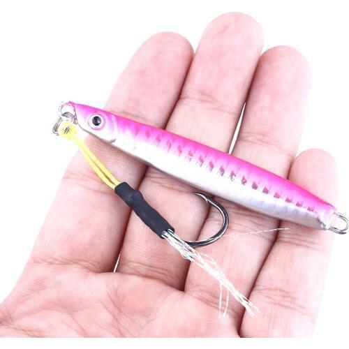 1Pcs 30G 8CM Metal Jigs With Hooks Fishing Lure Hard Bait Crankbait Lead Jigging Fishing Wobblers