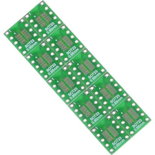 10pcs SOT23 SOP10 MSOP10 Umax SOP23 to DIP10 Pinboard SMD To DIP Adapter Plate DIP Pin PCB Board Convert 12.7*10.16mm