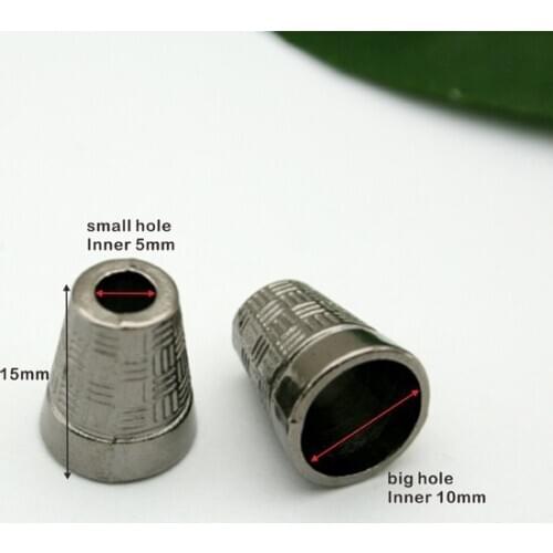 100 pcs / lot BELL-004 metal zinc alloy bell stoppers cord ends lock black nickle free shipping