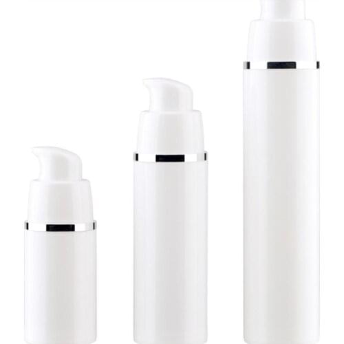 15ML White Empty Airless Pump Bottles Vaccum Travel Lotion Pump Containers Airless Lotion Dispenser Refillable Cosmetic Bottle