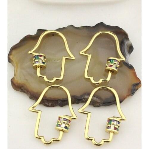 30*23mm 10pcs/lot Palm shape cz charm clasp,multicolor cubic zirconia micro pave charm,fashion jewelry cz clasp component