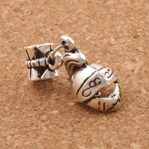 3D Knight Helmet Charm Beads 28.8x13mm 21pcs Zinc Alloy Dangle Fit European Bracelets Jewelry DIY B408