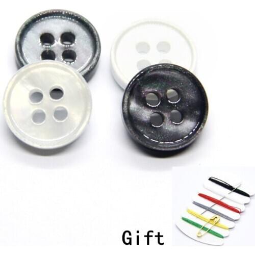 9/10/11mm Plating Shirt Resin Sewing Buttons For Clothing Tops Black High Quality Decorative Handmade DIY Accessories Wholesale