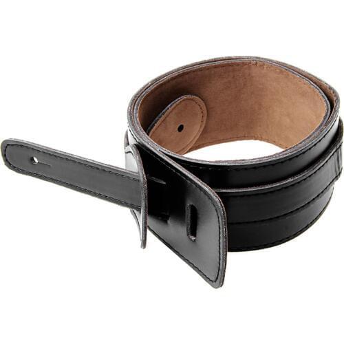 Guitar Accessories Adjustable Soft PU Leather Thick Strap For Electric Acoustic Guitar Bass Black