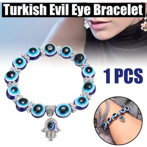 Turkish Evil Eye Bracelet Hand Chain Amulet Blessing Protector Gift Decoration Beaded Bracelets Shellhard