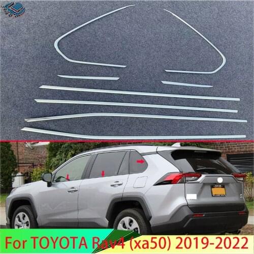 For TOYOTA Rav4 2019 2020 Decorate Accessories Body Styling Stick Stainless Steel Window Garnish Window Strip Trim