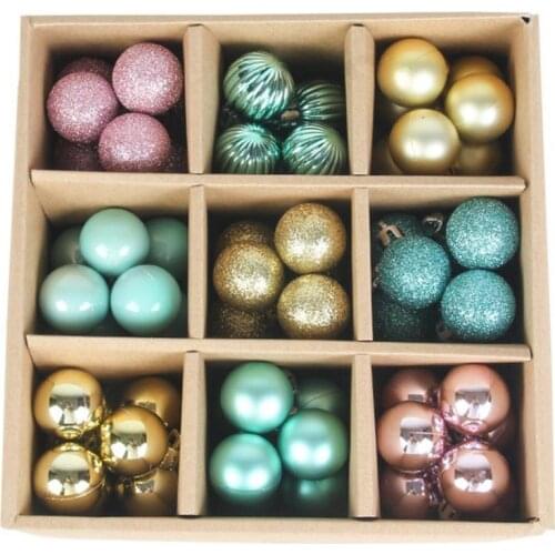 5 Styles 1 Box Great Christmas Ball Hanging Ornaments Decor Lightweight Christmas Tree Ball Eco-friendly for Dorm