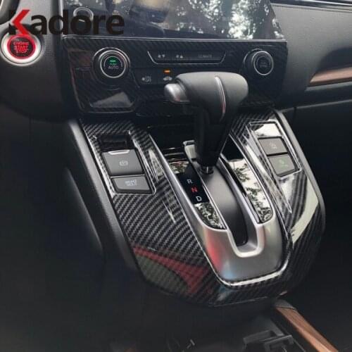 For Honda CRV CR-V 2017 2018 2019 2020 2021 Carbon Fiber Gear Shift Panel Cover Trim Accessories Interior Decoration Car Styling