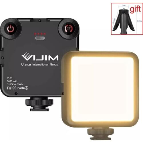VIJIM VL81 Bi-Color Fill Light LED Video Light Mini Rechargeable 3000mAh LED Camera Light Dimmable 3200-5600K LED for camera